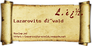 Lazarovits Évald névjegykártya
